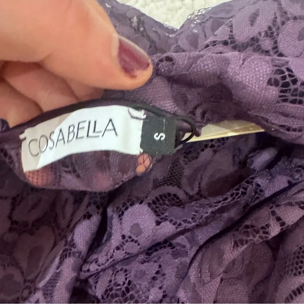 NWT Cosabella Lingerie Magnolia Robe in Purple Lace - Picture 3 of 7